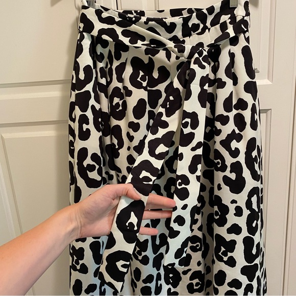 NWT Talbots Pleated Tie Waist Midi Leopard Skirt - Picture 4 of 8